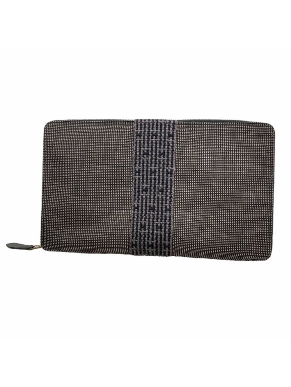 Hermes Wallet Herline Perth GM Nylon Gray Silver